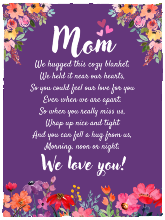 Mom Flower Blanket Mother's Day Gift